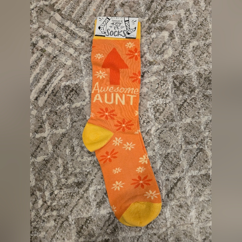 Primitives by Kathy Orange and Yellow Awesome Aunt Socks